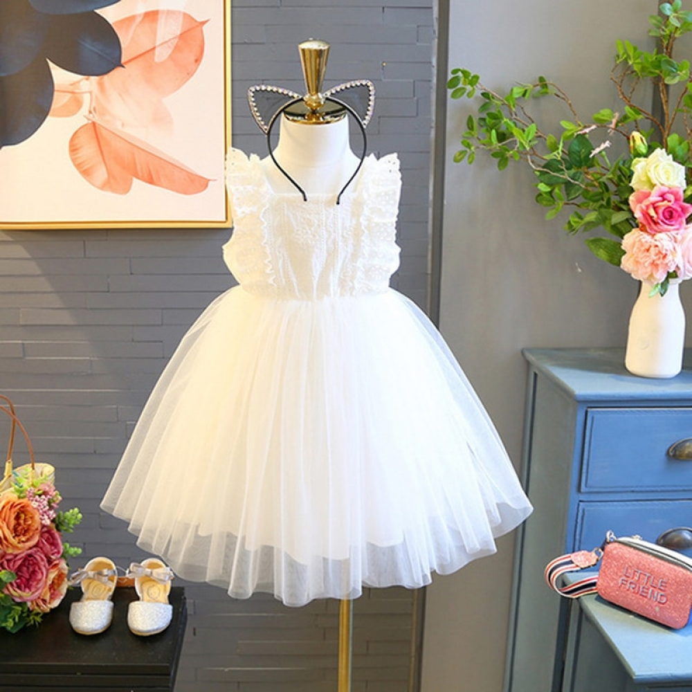 Ruffles lace embroidered dress