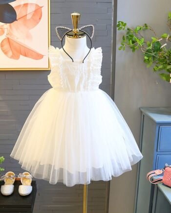 Ruffles lace embroidered dress