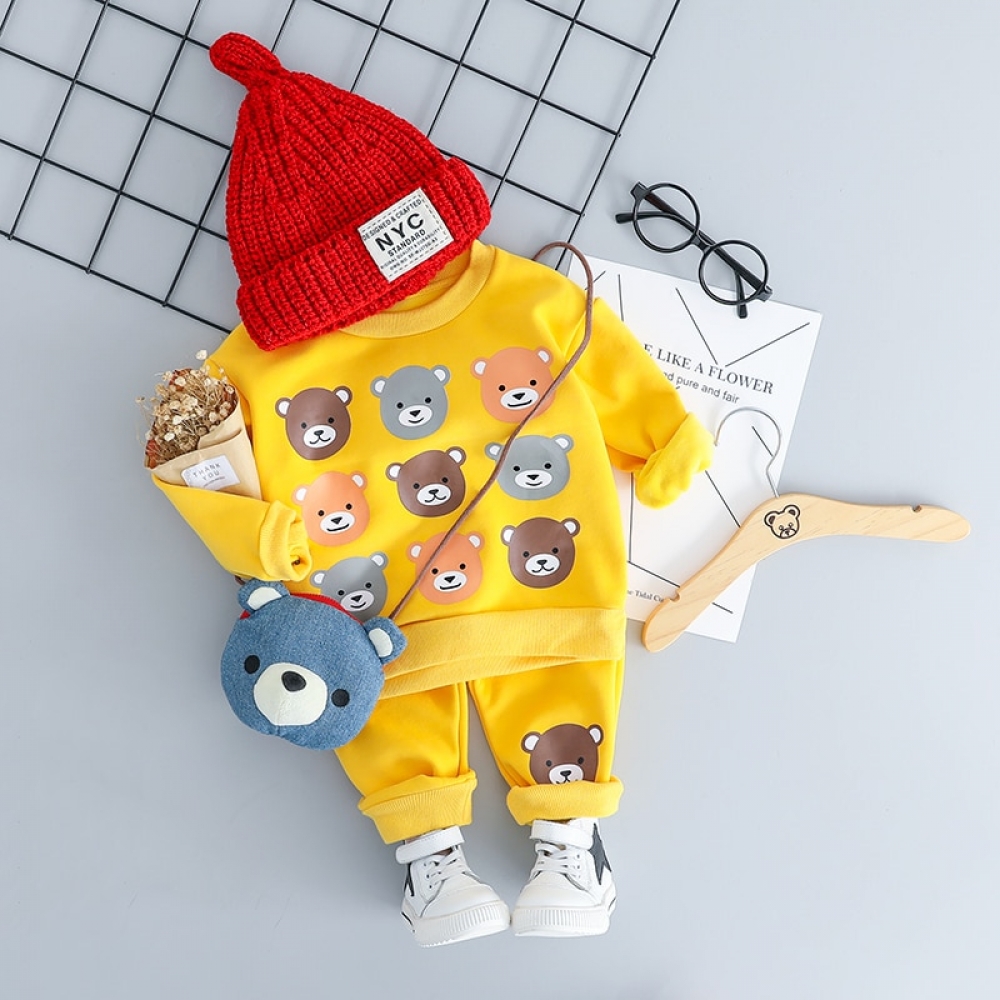 Bear Plush Sweat and Joggers Set