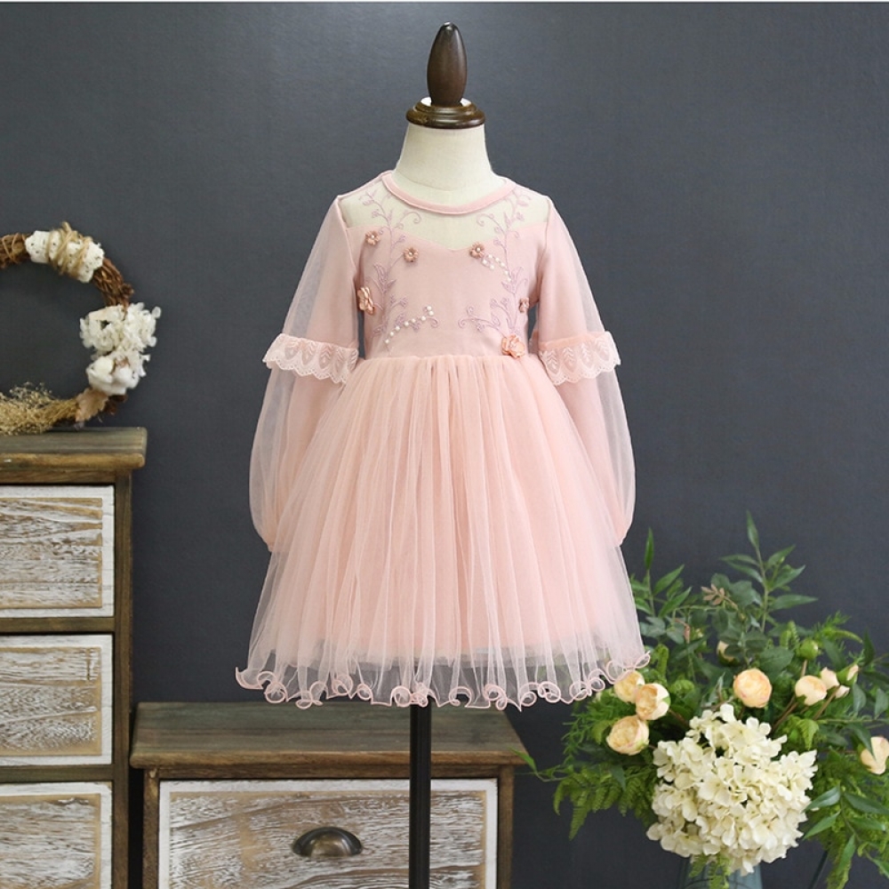 Embroidered bubble dress