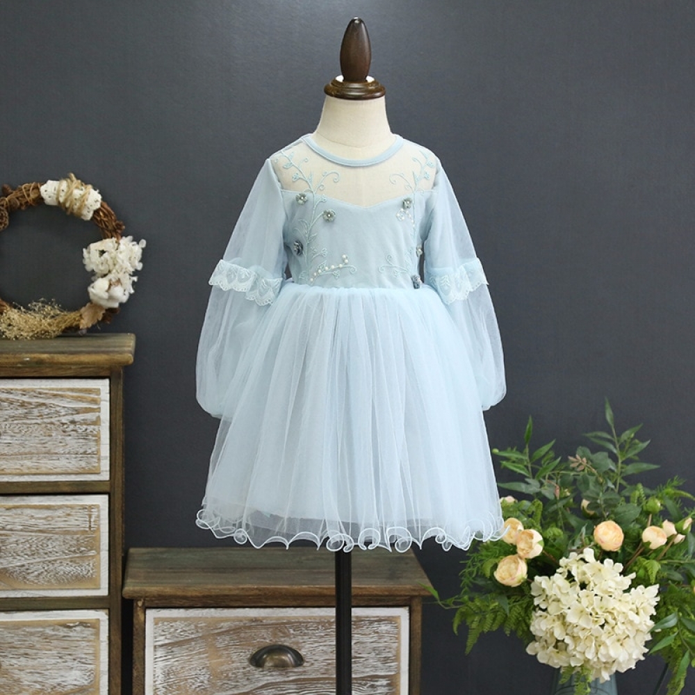 Embroidered bubble dress