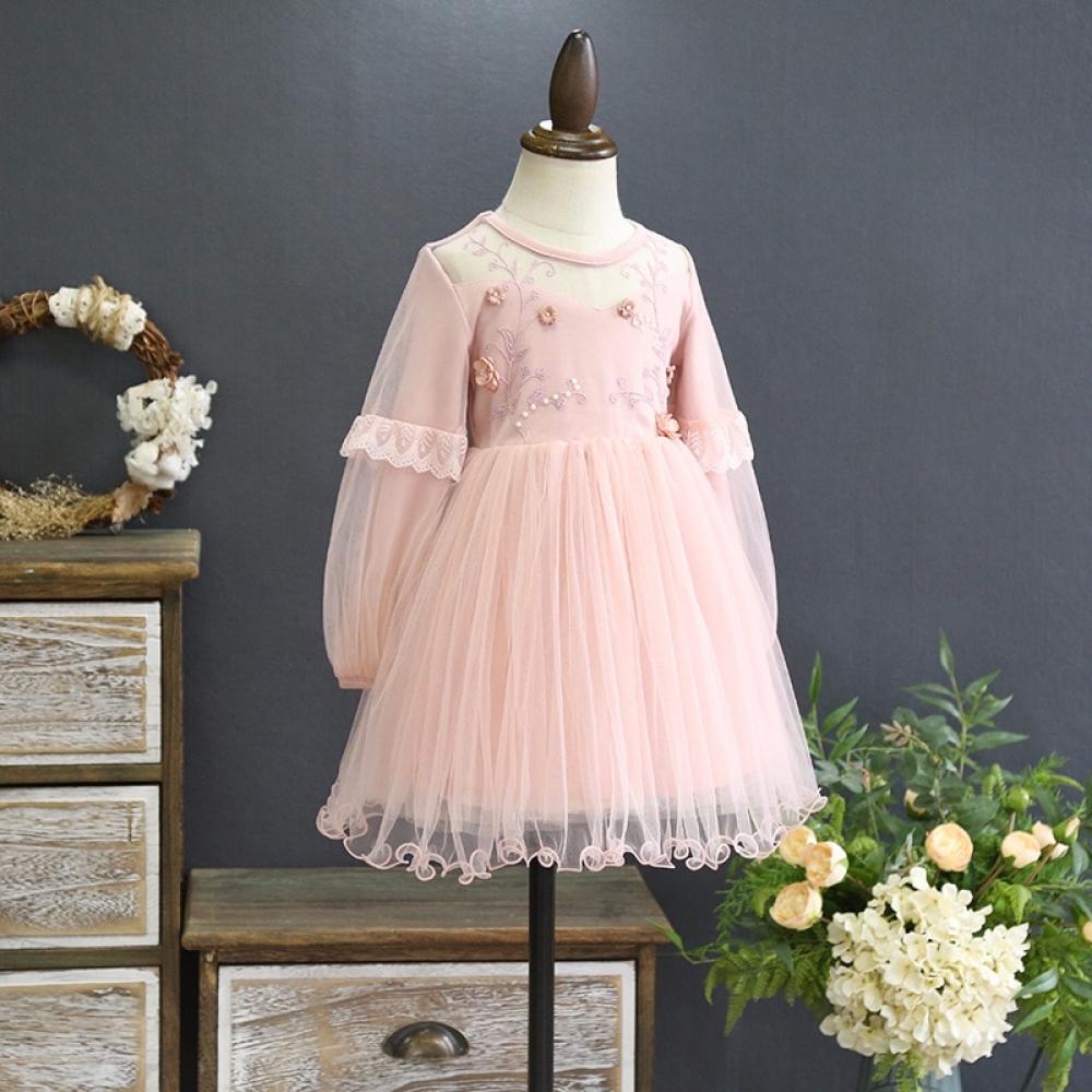 Embroidered bubble dress