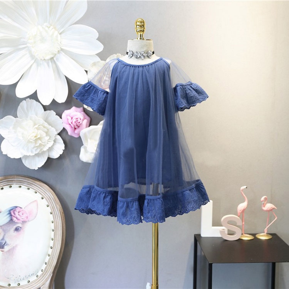 Two Layers Tulle Lace Hem Dress