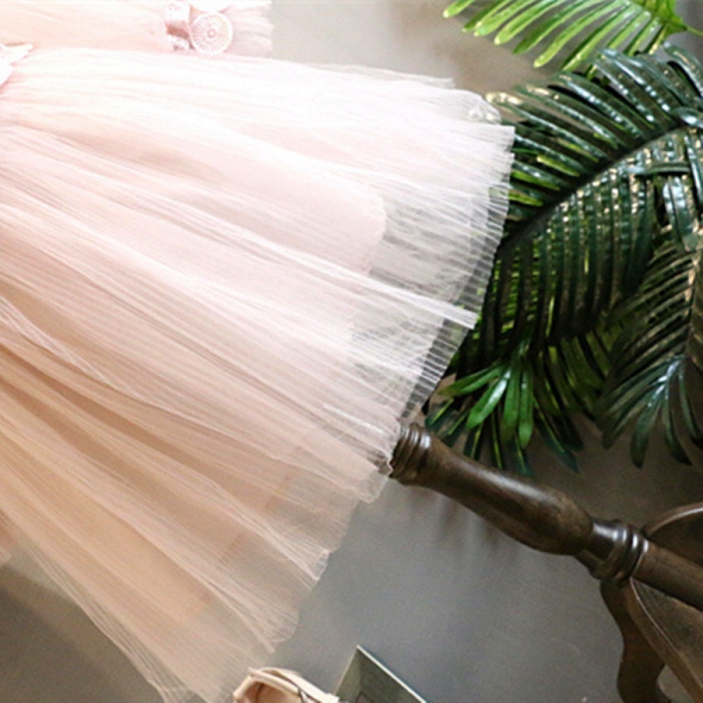 Net Yarn Pink Lace Dress
