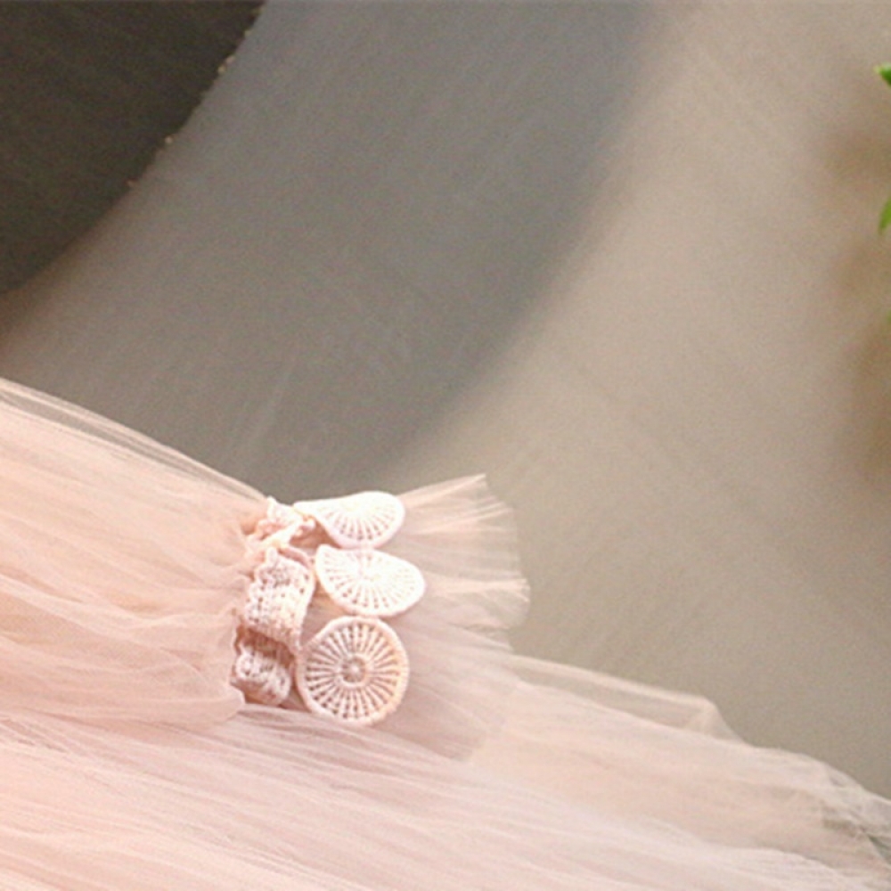 Net Yarn Pink Lace Dress