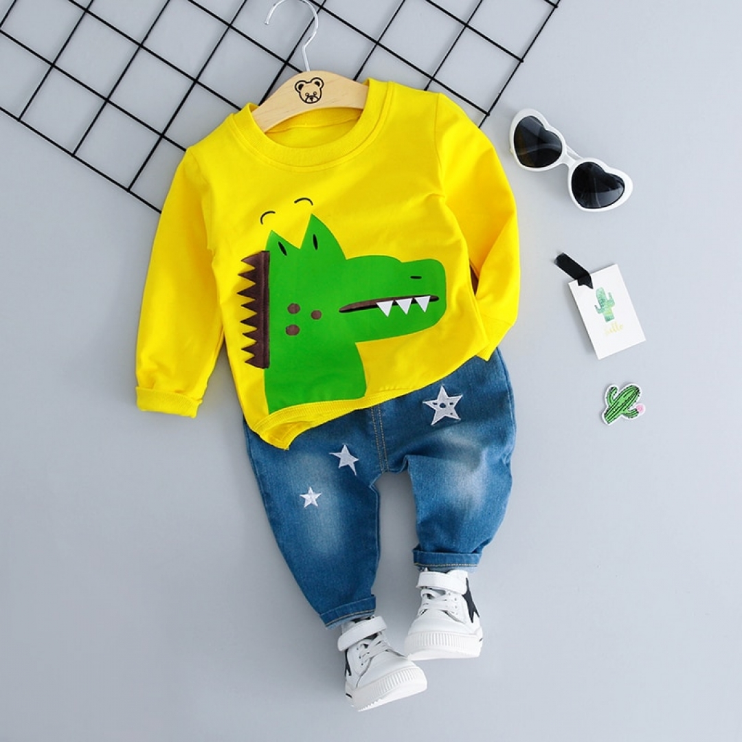 Crocodile Denim Tshirt Set