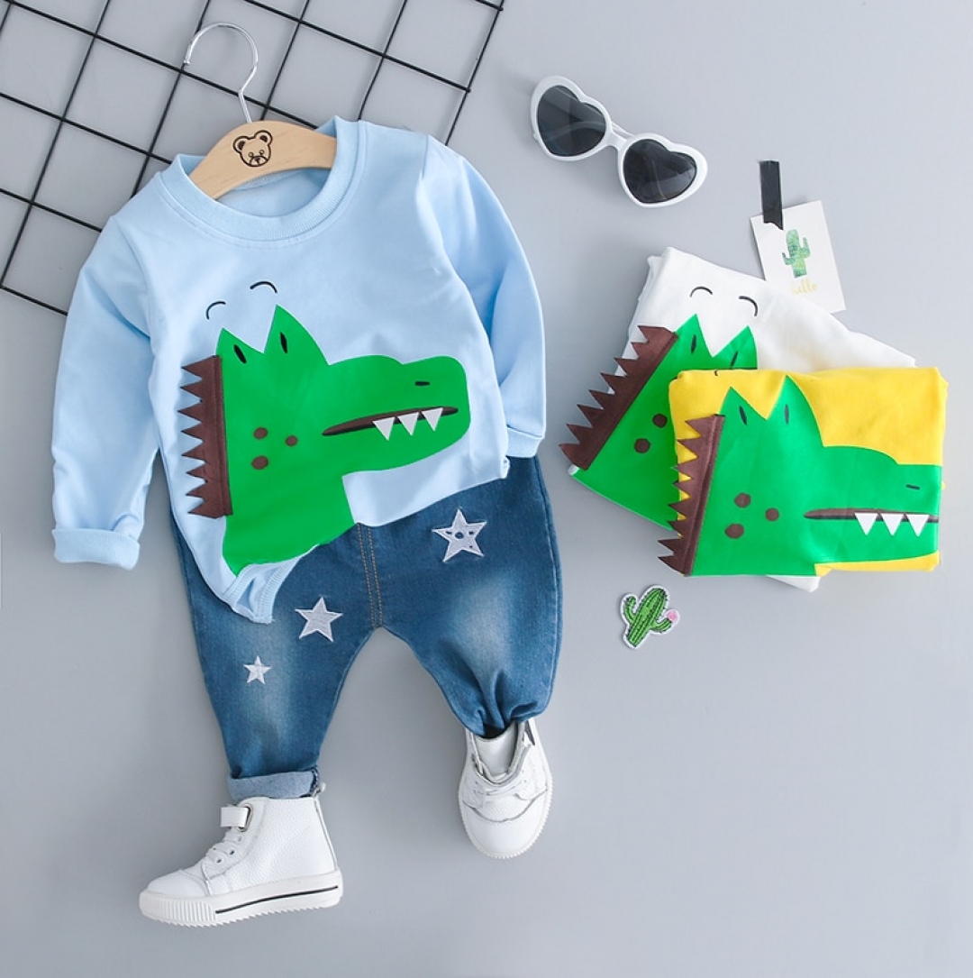 Crocodile Denim Tshirt Set
