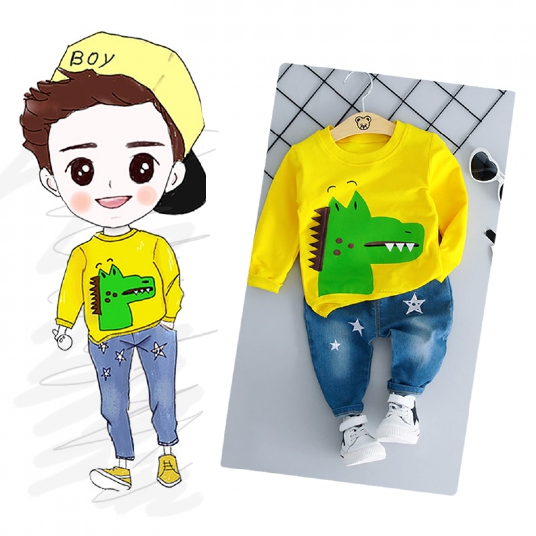 Crocodile Denim Tshirt Set