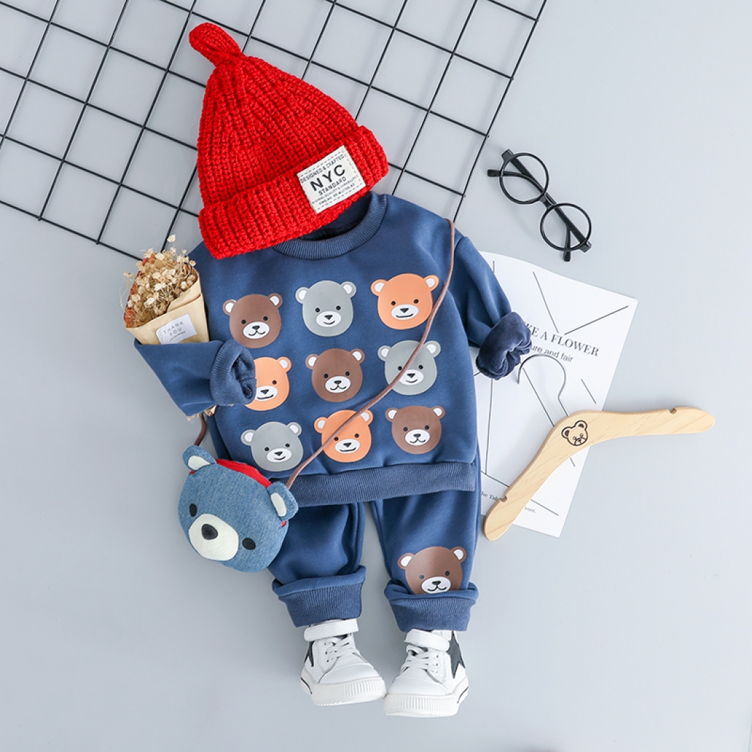 Bear Plush Sweat and Joggers Set