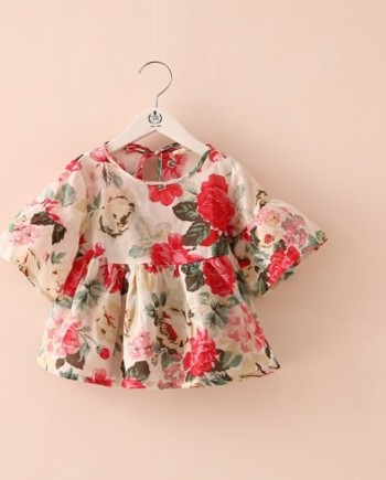 Floral Flare Sleeve Ruffle Dress