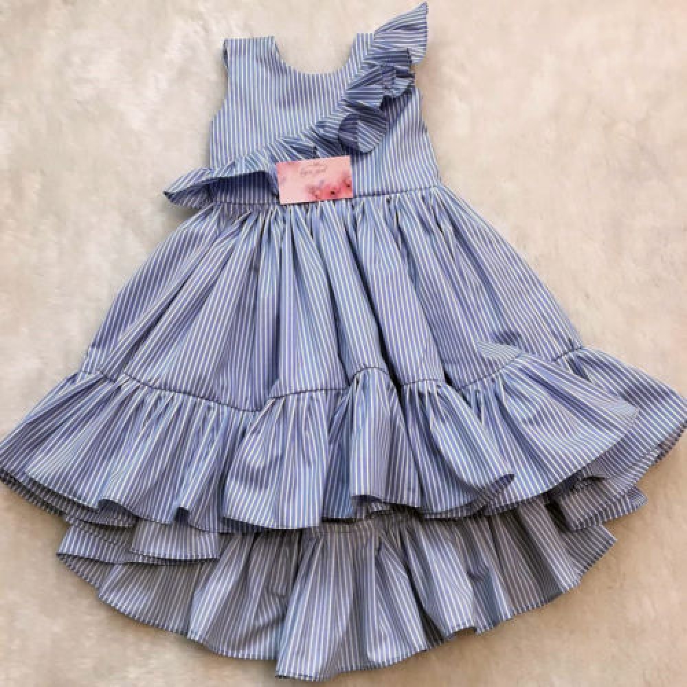 Summer Striped Ruffle Dress