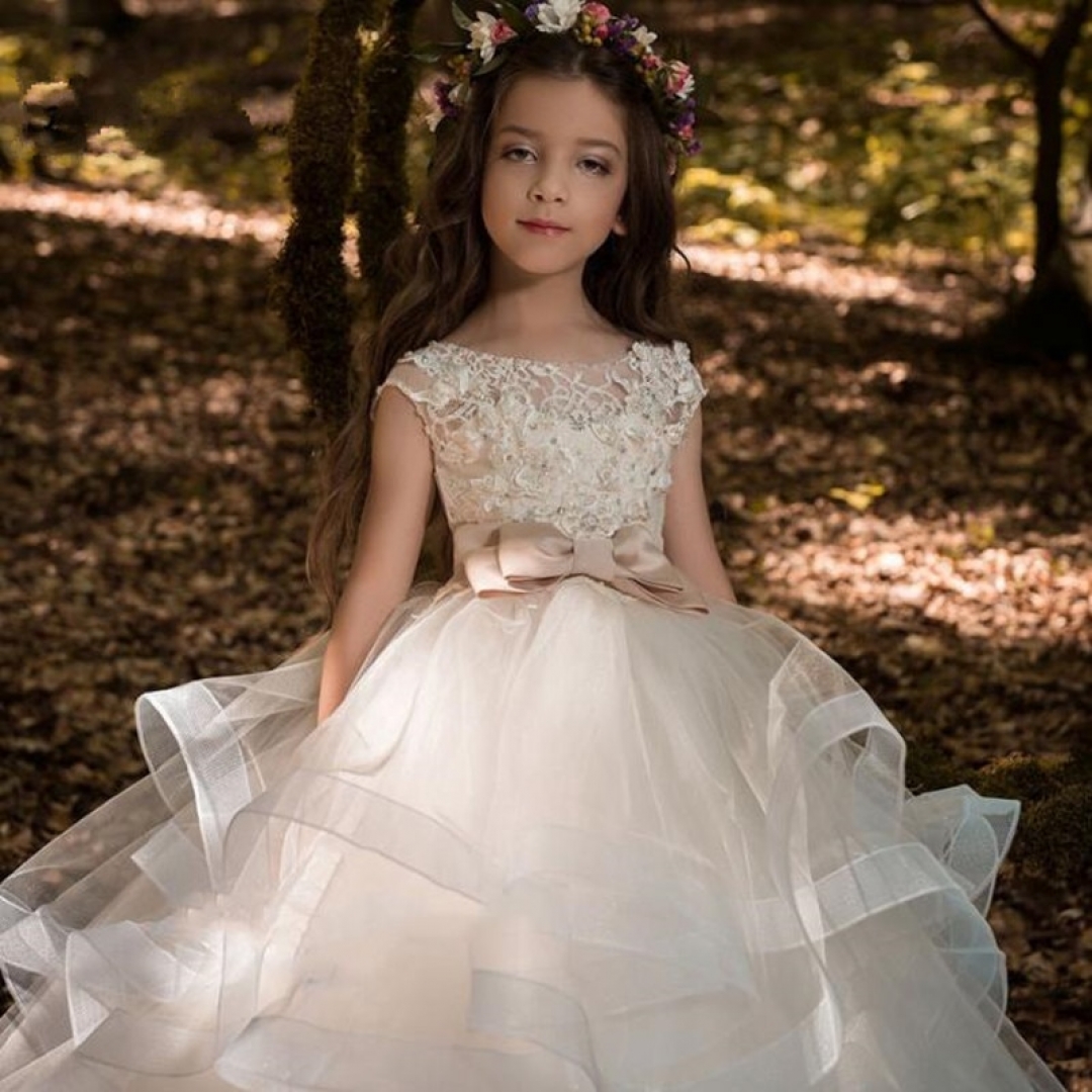 Champagne Lace Applique Sleeveless Dress