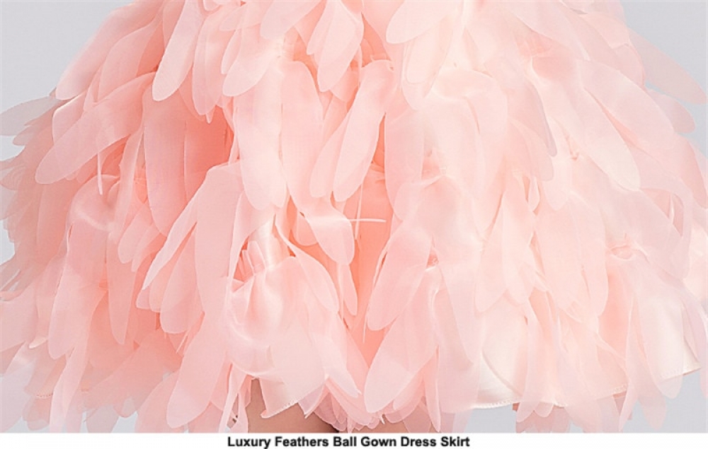 Pink Feather Kids Tutu Dress