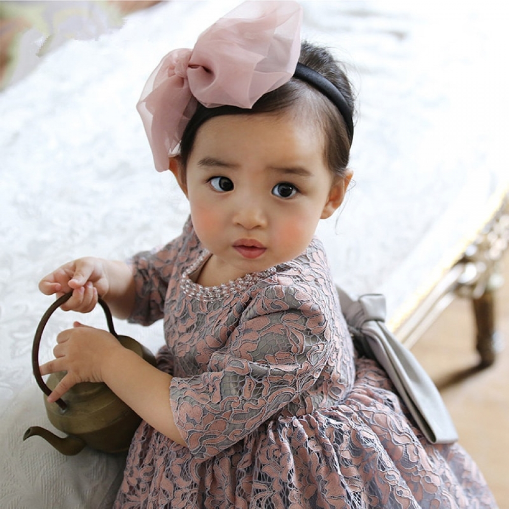 Vintage Beaded Baby Girl Dress