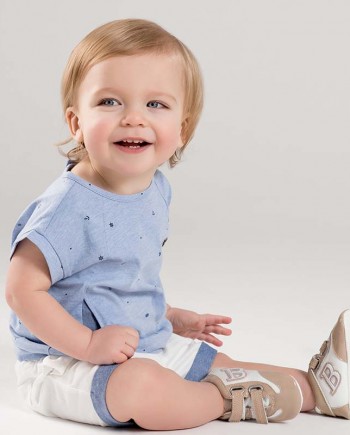 Baby Boy O-neck Printed Clothing Set