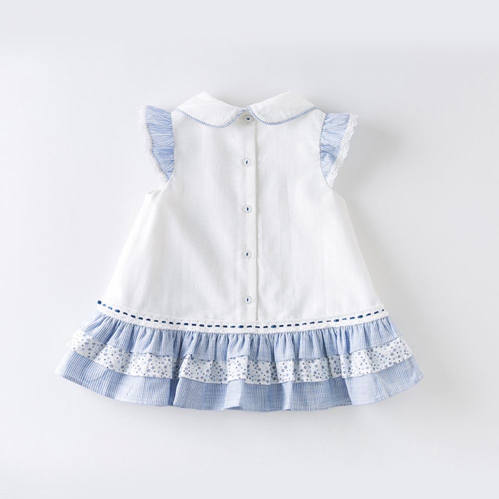 Baby girl's princess embroidery striped dress