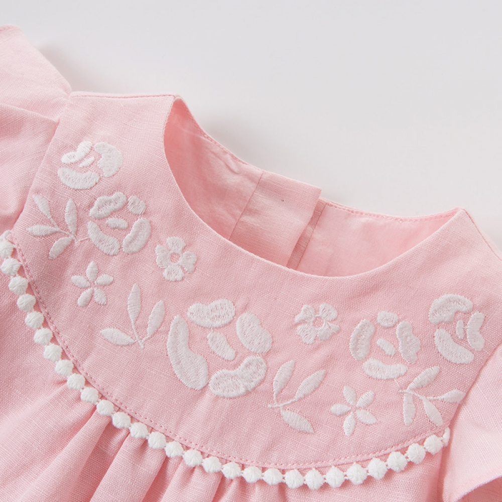 Summer baby girl's cute floral embroidery dress