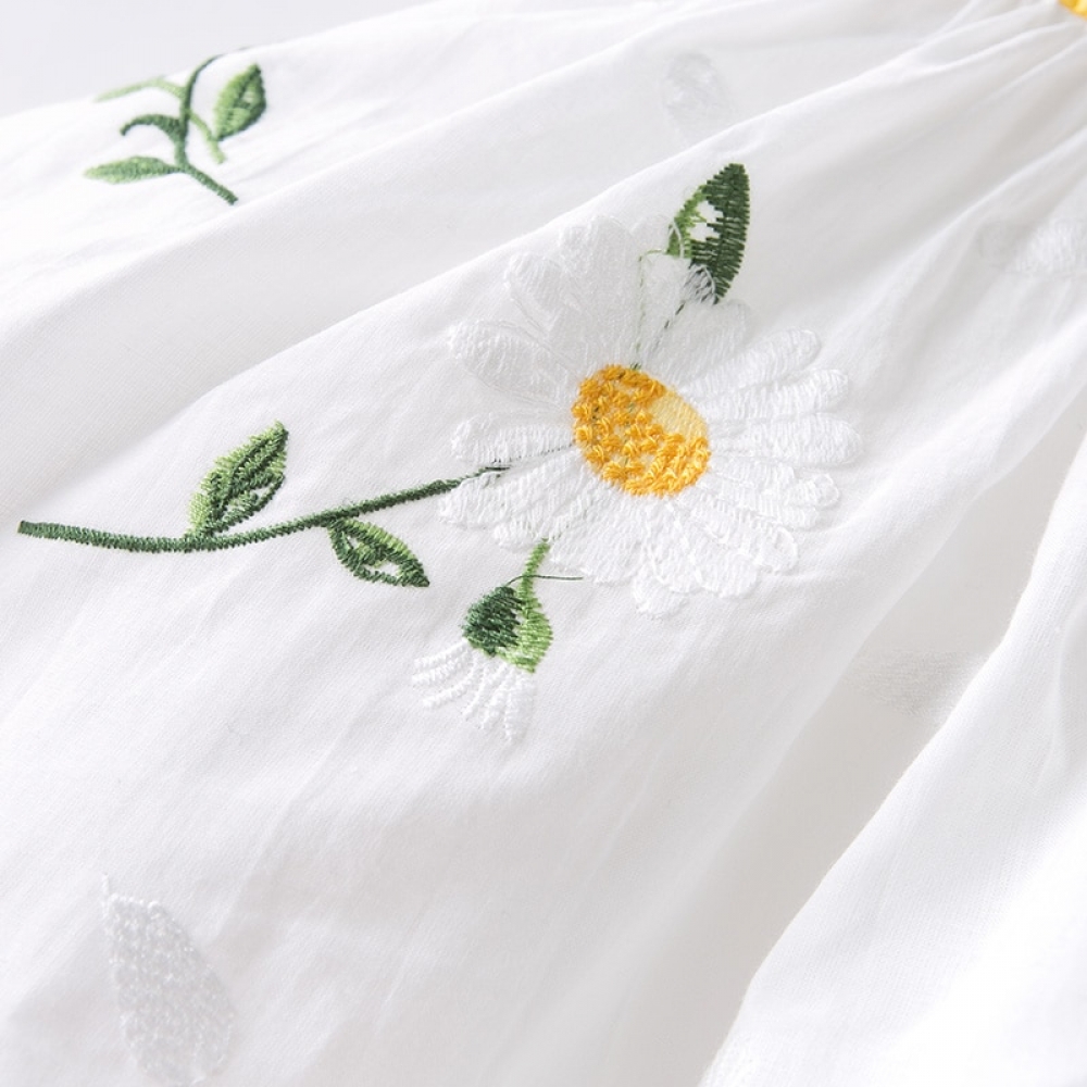 Baby girl's cute floral embroidery dress
