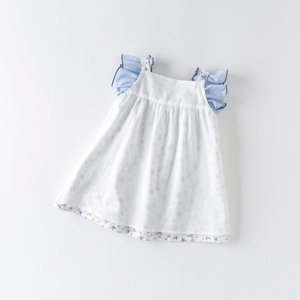 Baby girl's princess stars print ruched dress