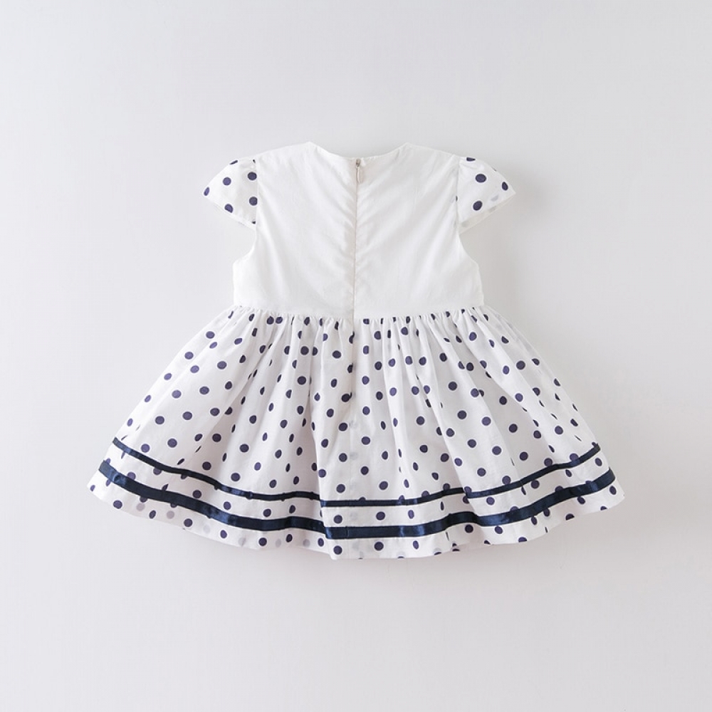 Baby girl's cute bow dots print dress